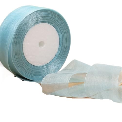 Satinband BäNder 45meter/rolle Bänder Hochzeit Weihnachten Geburtstag Party Dekoration DIY Geschenk Verpackung Bänder(Lake blue,20mm) von UALXPAO