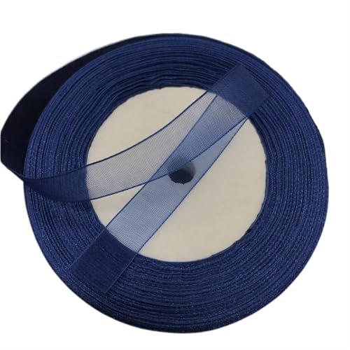 Satinband BäNder 50yards 10mm Band for Handgemachte Bogen Handwerk Hochzeit Weihnachten Dekoration DIY Karte Geschenk Verpackung(Dark blue) von UALXPAO