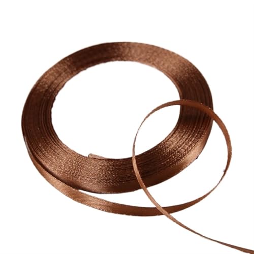 Satinband BäNder 6mm Seidensatinbänder 22Meter/Rolle Hochzeitsstuhldekoration DIY Bastelbedarf Bänder(Coffee,25mm Width) von UALXPAO