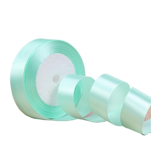 Satinband BäNder Silbergraue Satinbänder, 22 Meter/Rolle, Geschenkband for Weihnachten, Halloween, Hochzeit, Geburtstag, Party(Green,25mm) von UALXPAO