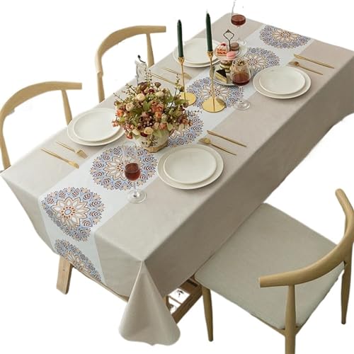 Tischdecke Bedruckte Tischdecke, verbrühungshemmend, verdickt, rechteckig, for Zuhause, Party, Esszimmer, Einrichtung, Tischdecken(Tb024,140x180cm) von UALXPAO