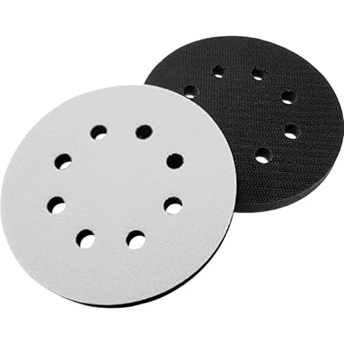 UALXPAO 2er-Pack Interface-Pad, 5 Zoll, 8 Löcher, Klettverschluss, weiche Schwammpolster, Pufferpads for Schleifscheiben, 125 mm, Exzenterschleifer-Pads Schleifscheiben von UALXPAO