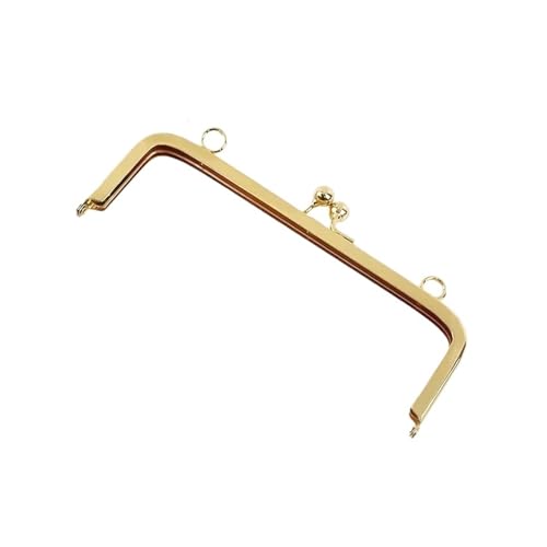 UALXPAO Geldbörse Rahmen Köein 10/15/19 cm quadratische Metallgriffe for Handtaschen, Tasche, Kuss-Verschluss, Schloss, Rahmen, Griff, DIY-Geldbörse, Nähzubehör(LightGold-19cm,1Pc) von UALXPAO