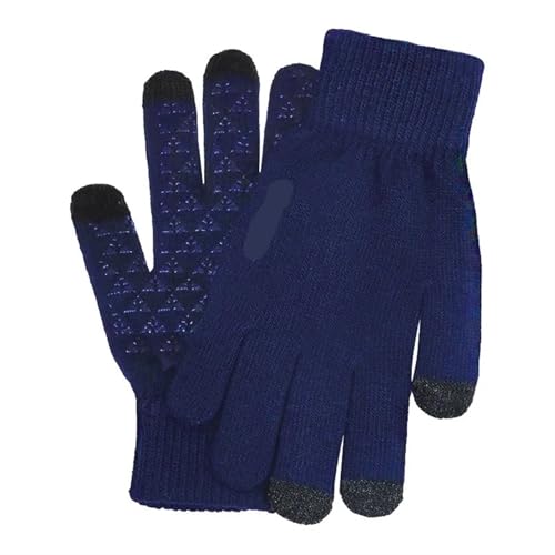 UALXPAO Mütze und Schal Set Damen Winter Männer Frauen Dicke Beanie Hut Strickmütze Winter Cap Beanie Weibliche Wolle Hals Schal Kappe Sturmhaube Maske Motorhaube Hüte Set(Blue Gloves) von UALXPAO