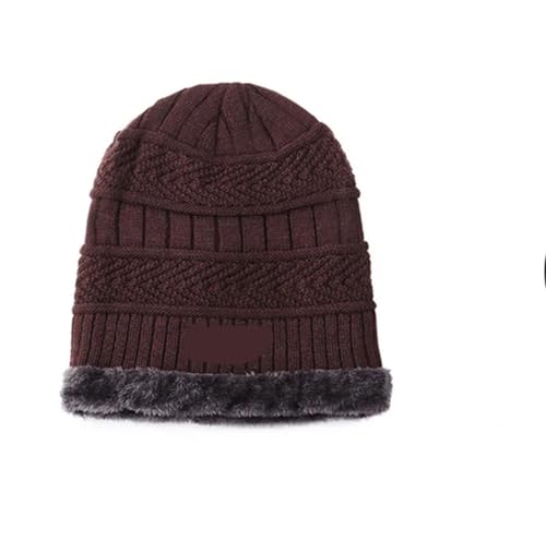 UALXPAO Mütze und Schal Set Damen Winter Männer Frauen Dicke Beanie Hut Strickmütze Winter Cap Beanie Weibliche Wolle Hals Schal Kappe Sturmhaube Maske Motorhaube Hüte Set(Brown Hat) von UALXPAO