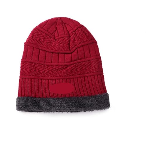 UALXPAO Mütze und Schal Set Damen Winter Männer Frauen Dicke Beanie Hut Strickmütze Winter Cap Beanie Weibliche Wolle Hals Schal Kappe Sturmhaube Maske Motorhaube Hüte Set(Red Hat) von UALXPAO