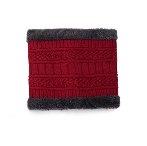 UALXPAO Mütze und Schal Set Damen Winter Männer Frauen Dicke Beanie Hut Strickmütze Winter Cap Beanie Weibliche Wolle Hals Schal Kappe Sturmhaube Maske Motorhaube Hüte Set(Red Scarf) von UALXPAO