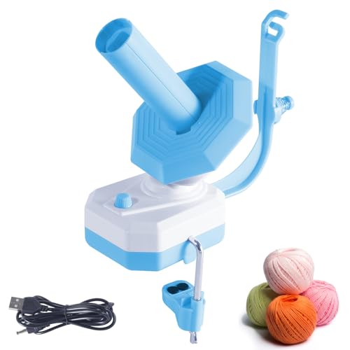 Automatic Yarn Ball Winder, 10 Ounce Capacity, 2 Min/Ball Electric Yarn Ball Winder Knitting Tool Supplies for Crocheting Knitting (Blue) von UATARU