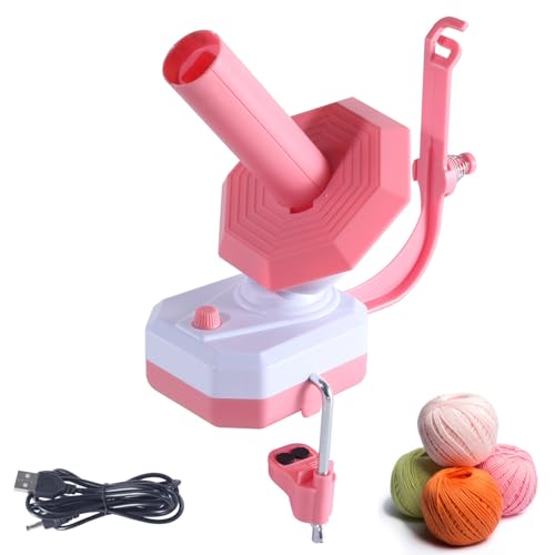 Automatic Yarn Ball Winder, 10 Ounce Capacity, 2 Min/Ball Electric Yarn Ball Winder Knitting Tool Supplies for Crocheting Knitting (Pink) von UATARU