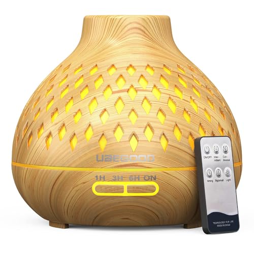 UBEGOOD Aroma Diffuser, 400ml Diffuser Luftbefeuchter, Aroma Essential Oil Diffuser mit 7 Farben LED Duftöl Diffuser Ätherische Öle Luftbefeuchter Ultraschall für Zuhause, Büro, SPA, Yoga von UBEGOOD