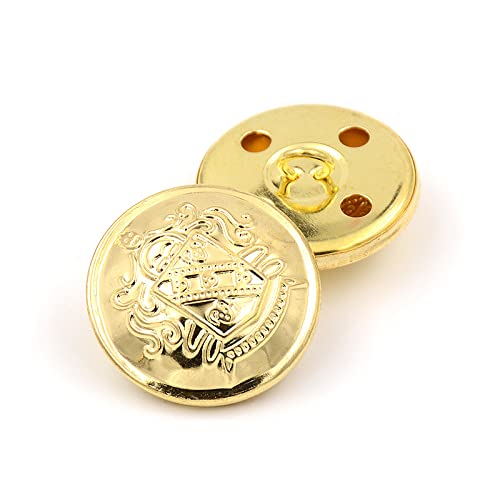 Buttons, Metallknöpfe im Vintage-Stil, rund, mit Muster, graviert, in Antik-Silber und Goldfarbe, for Heimwerker, Basteln, Nähen, Dekorationen – 18 mm, 20 Stück, Gold(A-Gold,18mm(0.7")) von UBFSNKVX