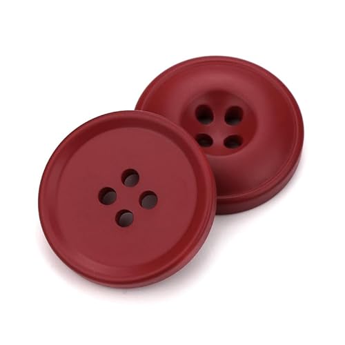 Buttons, Runde Harzknöpfe mit 4 Löchern, klassische, minimalistische, runde Ersatzknöpfe in Premiumfarben, Nähknöpfe for Selbermachen, dekorative Knöpfe for Basteln, Kleidungszubehör(Red (Deep),25mm(0 von UBFSNKVX