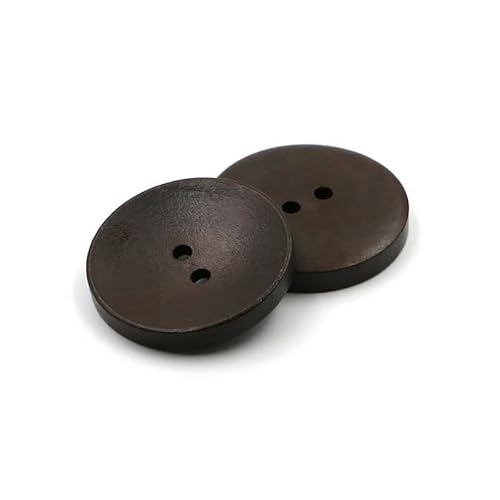 Buttons, Runde Knöpfe aus Naturholz, Ersatzknöpfe aus Holz mit 4 Löchern, Nähknöpfe aus Holz, Kunst, Basteln, Kleidungszubehör(A (Coffee Dark),25mm(0.98'') 40Pcs) von UBFSNKVX