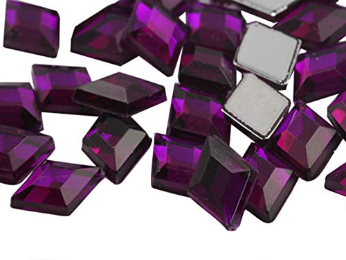 10 x 7 mm violetter Amethyst. NAT02 Diamant-Acryl-Strasssteine, Kunststoff-Edelsteine für Schmuckherstellung, Kostüme, Schmuck, Cosplay, Verzierungen, 100 Stück von UBJSFASASND