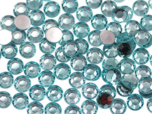 1000 Stück 4,5 mm SS20 Blue Aqua Lite. QR120 Acryl-Strasssteine mit flacher Rückseite für Schmuckherstellung und Gesichtsmalerei, Kartenherstellung, Verzierungen, Kunststoff-Bastelsteine von UBJSFASASND