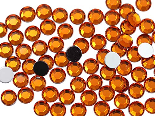 1000 Stück 4,5 mm SS20 orangefarbene Hyazinthe. HC-Acryl-Strasssteine mit flacher Rückseite für Schmuckherstellung und Gesichtsmalerei, Kartenherstellung, Verzierungen, Kunststoff-Bastelsteine von UBJSFASASND