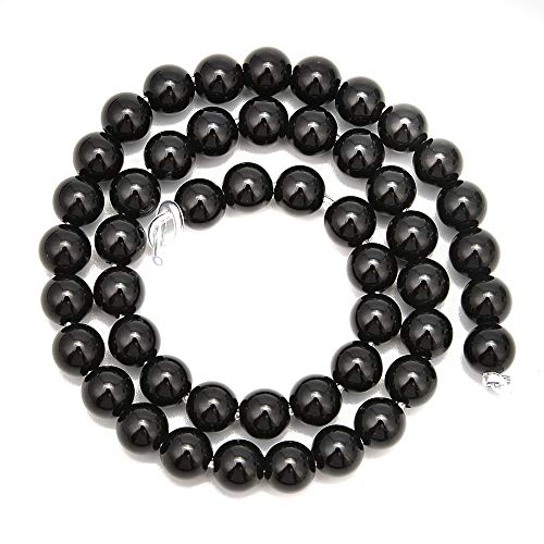 2,0 mm großes Loch, schwarzer Onyx, 6 mm, glatt, rund, natürliche Gematone, lose Perlen für Schmuckherstellung, DIY-Fundstücke von UBJSFASASND