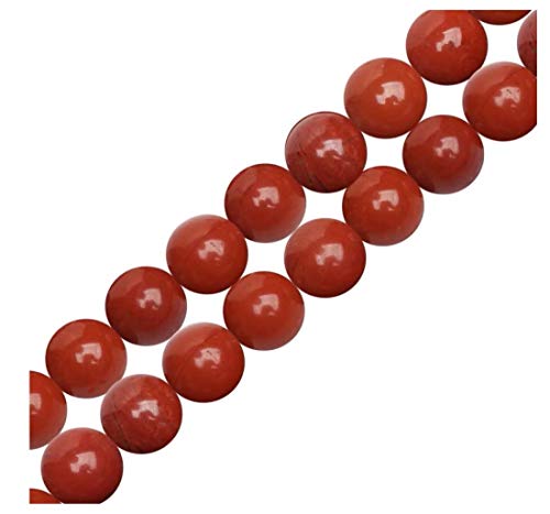 2 Stränge, natürlicher roter Jaspis, Heilstein, 8 mm, runde lose Perlen, Abstandshalter (86–92 Stück) für Schmuckherstellung, GF33-8 von UBJSFASASND