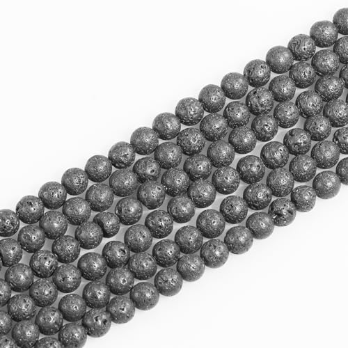 8 mm natürliche Lava-Perlen, rund, lose Perlen für Schmuckherstellung, DIY, Armband, Halskette (45–48 Stück/Strang) von UBJSFASASND