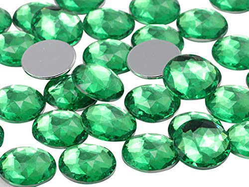 Acryl-Strasssteine, flache Rückseite, rund, 18 mm, Schmucksteine für Cosplay/Kostüme, Schmuckherstellung, 30 Stück (grüner Peridot A23) von UBJSFASASND