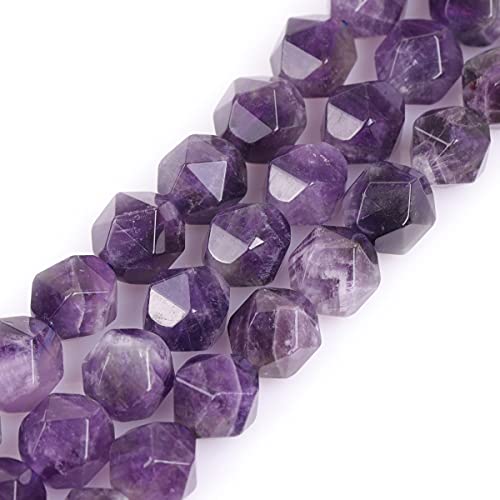 GEM-Inside Natürlicher Amethyst-Edelstein, lose Perlen, facettiert, violett, quadratisch, Cambay-Kristall, Energiestein, Kraft für Schmuckherstellung, 38,1 cm von UBJSFASASND