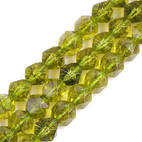 GEM-Inside Peridot-Edelstein, lose Perlen, facettiert, gefärbt, Cambay-Kristall, Energiestein, Kraft für Schmuckherstellung, 38,1 cm von UBJSFASASND