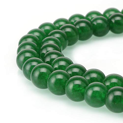 GS15-6 Stränge natürlicher grüner Jade-Heilstein, 6 mm, rund, lose Perlen, Edelstein-Abstandshalter (232–248 Stück) für Schmuckherstellung von UBJSFASASND