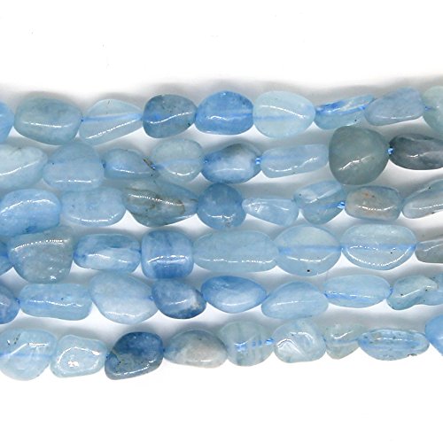 Natürliche unregelmäßige Steinperlen, 6–8 mm, Aquamarin-Edelstein, Energiekristall für Schmuckherstellung, Armband, Halskette von UBJSFASASND