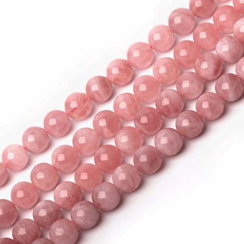 Natursteinperlen Madagaskar rosa Kristall, rund, lose Perlen für Schmuckherstellung, DIY, Armband, Halskette (8 mm) von UBJSFASASND