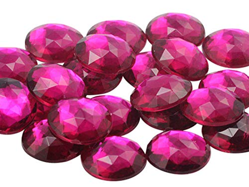 Runde Acryl-Strasssteine, 18 mm, flache Rückseite, Schmucksteine für Cosplay/Kostüme, Schmuckherstellung, 30 Stück (Pink Fuchsia A27) von UBJSFASASND