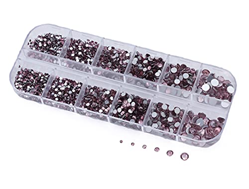 Über 2100 Stück rosa Strasssteine mit flacher Rückseite für Nagelkunst-Set, 6 Größen (1,4 mm – 4,8 mm) von UBJSFASASND