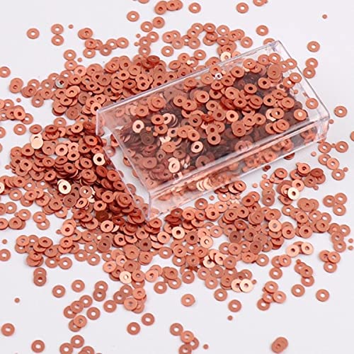 2mm 3mm 4mm Matte Pailletten Flach Runde Lose Pailletten Handwerk Paillette Nähen Kleidung Dekoration DIY Zubehör-KC Bronze,4mm 2000Pcs von UBPJETN