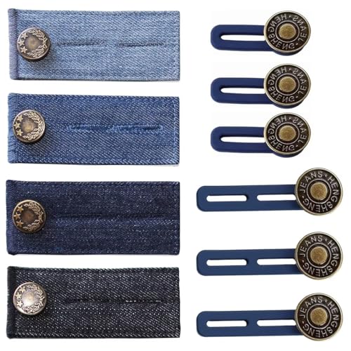 Hosenbunderweiterung Knopf, 10 StückTaille Extender Elastischen Knopf, Adjustable Bund Expander Jeans Einziehbare Knöpfe für Hemd Hosen Kleid Hosen Schwangere Hosen - Unisex von UBRAVE