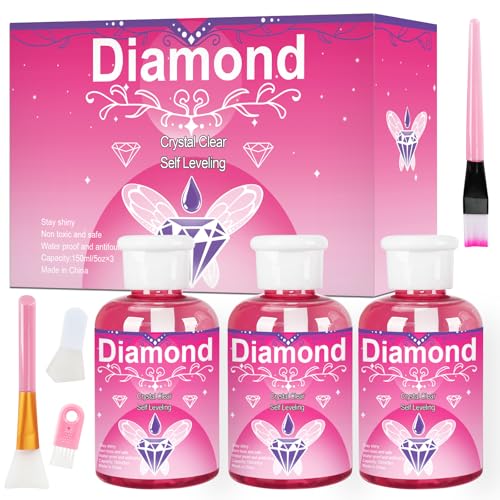 UCAMP Diamond Painting Versiegelung 150 ml x 3,Kommt mit 4 Zubehör,Diamond Painting Kleber,diamond painting zubehör,Diamant Malerei Kleber Farbe Box Set von UCAMP