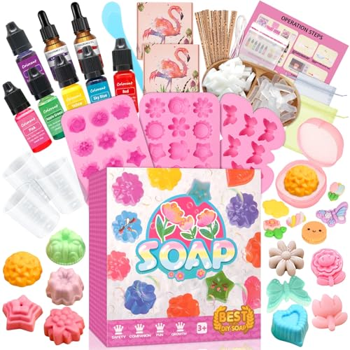 UCAMP Kits DIY Seife Selber Machen Set,Seife Selber Machen Kinder,Seifenherstellung Machen Kinder,Seife selber Machen Silikonformen Seife Set,Seifen Silikonform Handwerk Geschenk für Mädchen von UCAMP