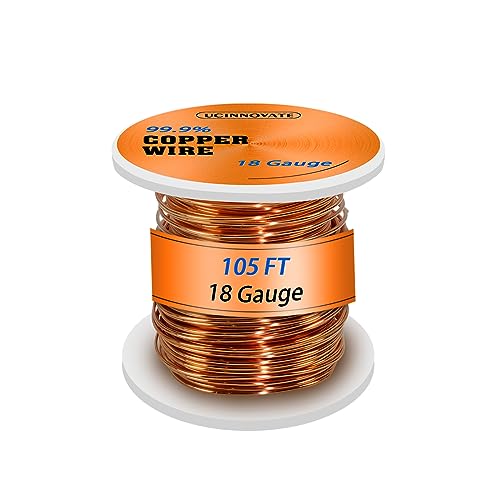 UCINNOVATE 1mm Kupferdraht für die Schmuckherstellung, 32m 18 Guage Handwerk Schmuck Draht 99,9% Solid Bare Pure Copper Wire, Copper Wire 1mm Kupferdraht schmuckdraht für Crafting Draht von UCINNOVATE