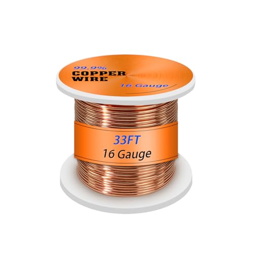 UCINNOVATE 20 Gauge 99.9% reinem Kupferdraht, 0.8mm Dia / 50m weichen Kupferdraht für Schmuck machen und Handwerk Draht, 20 AWG Bare Solid Kupferdraht für Elektrokultur Gartenarbeit Pflanzen von UCINNOVATE