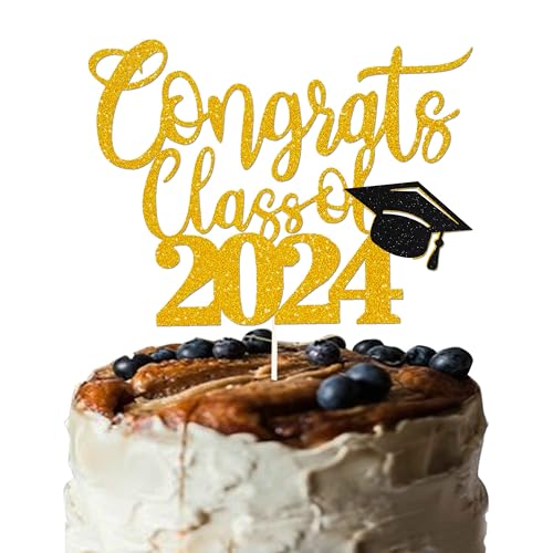 Ucity Congrats Class of 2022 Tortenaufsatz – Congrats Grad Supplies, Grad 2022 Abschlussfeier Party Dekorationen von UCITY