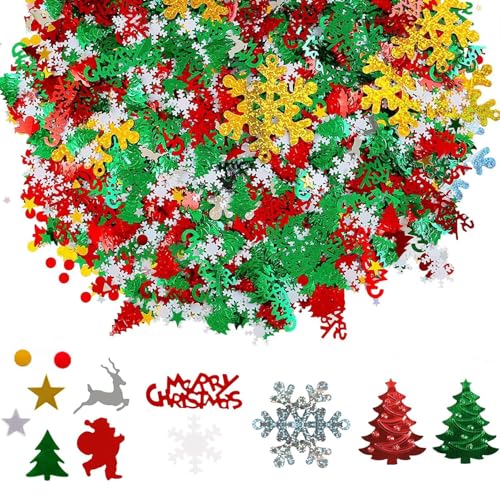 UCLEVER 3000 Stück Weihnachten Konfetti Tischdeko, Weihnachten Confetti, Streudeko Weihnachten Party Tisch Deko,Happy Weihnachten Tischdeko, Kürbis Confetti von UCLEVER