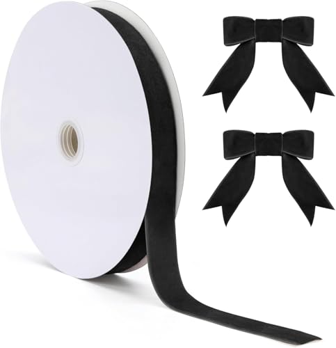 UCLEVER Satinband Samtband 20mm, 10 Meters Dekoration Geschenkband Fein Schleifenband, Stoffband für Hochzeit, Taufe und Geburtstag Geschenke Der Valentinstag Verpackung von Geschenken (Schwarz) von UCLEVER