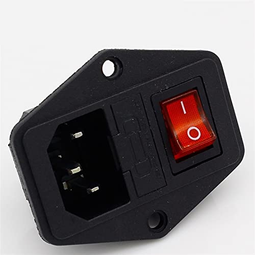 2 Stück schwarz rot 10A AC 250V 3 Klemmen Steckdose mit Sicherungshalter Neu von UDAMX