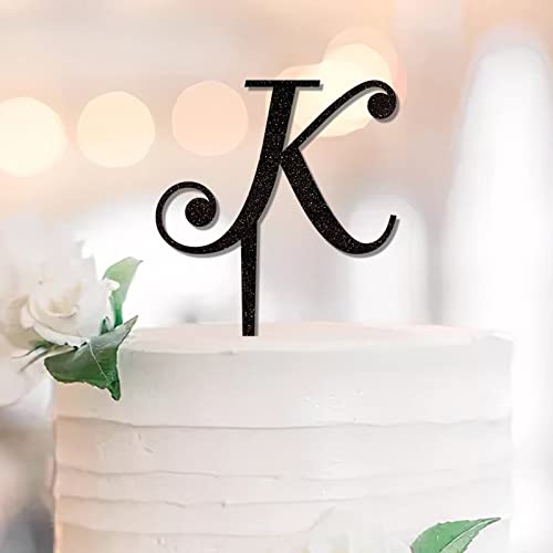 Buchstabe I Hochzeitstorte Topper Monogramm Initialname Glitzer Silber für Hochzeit Brautdusche Kuchen Dekorationen Strand Lorbeerkranz Personalisierte 26 Buchstaben Hochzeitsgeschenke von UDCRZ