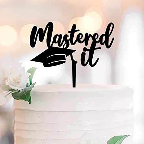 Graduate Cake Toppers Mastered It For Congrats Graduation Party Dekorationen Kuchen Toppers Abschluss Hut Abschluss Geschenke für Ihn/Ihn For Boy/Girl Acryl Black von UDCRZ