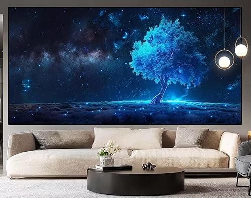 Diamond Painting Blau Baum diamond painting erwachsene groß xxl 130 x 60 cm 5D Diamant malerei Set Full Square Kristall Strass DIY Stickerei Kreuzstich Diamond Art Kunst für Home Wand Dekor Gifts H65 von UDERUI