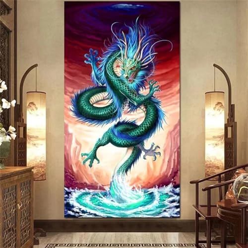 Diamond Painting Fantasy-Drache ,5D Diamond Painting Groß 50x120cm, Diamant Painting Bilder Erwachsene Malen nach Zahlen DIY Diamant malerei Voll Square bohrer Set, daiment Painting, Deko, Gifts von UDERUI