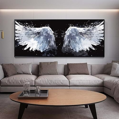 Diamond Painting Flügel diamond painting erwachsene groß xxl 300 x 100 cm 5D Diamant malerei Set Weiß Full Square Strass DIY Stickerei Kreuzstich Diamond Art Kunst für Home Wand Dekor Gifts B26 von UDERUI