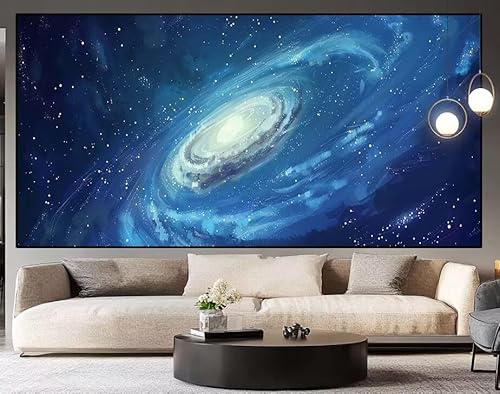 Diamond Painting Groß xxl 100 x 40 cm Blau Diamant Painting Bilder Erwachsene Malen nach Zahlen Galaxis DIY Voll Square bohrer diamond painting zubehör Set für Wohnzimmer und Schlafzimmer Wanddeko H66 von UDERUI