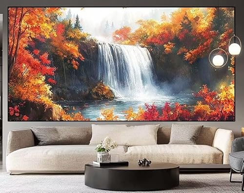 Diamond Painting Groß xxl 100 x 40 cm Fallen Diamant Painting Bilder Erwachsene Malen nach Zahlen Wald DIY Voll Square bohrer diamond painting zubehör Set für Wohnzimmer und Schlafzimmer Wanddeko I48 von UDERUI