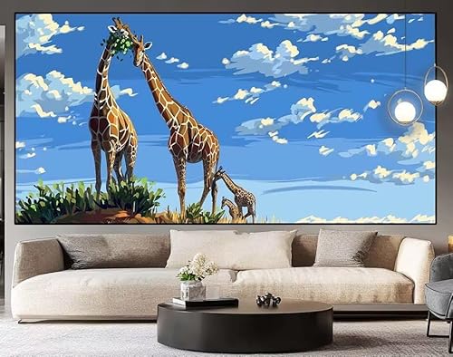 Diamond Painting Groß xxl 100 x 40 cm Giraffe Diamant Painting Bilder Erwachsene Malen nach Zahlen Tier DIY Voll Square bohrer diamond painting zubehör Set für Wohnzimmer und Schlafzimmer Wanddeko J91 von UDERUI