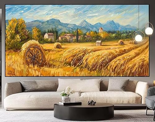 Diamond Painting Groß xxl 100 x 40 cm Herbst Diamant Painting Bilder Erwachsene Malen nach Zahlen Bauernhof DIY Voll Square diamond painting zubehör Set für Wohnzimmer und Schlafzimmer Wanddeko I59 von UDERUI